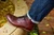 High quality oxblood boots by Saddleback worn with jeans.