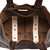 This is the inside view of the giant leather weekend tote in dark brown
