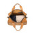 High quality inside of the simple overnight leather duffle bag in tan filled