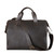 High quality front of the simple overnight leather duffle bag in dark coffee