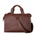 High quality front of the simple overnight leather duffle bag in red brown