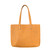 This is the front view of the light tan simple leather tote