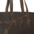 This is the up close view of the dark brown simple leather tote