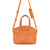 This is the front view of the leather satchel tote in tan