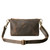 This is the back view of the leather belt bag in dark coffee