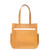 This is the back view of the women's leather tote in light tan with laptop in back pocket