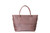 This is the back view of the leather zipper tote in reddish brown leather