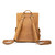 High quality back side of our tan thin leather backpack. People like it because it's so thin.