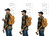 High quality size comparison of the thin front pocket leather backpack from the side.