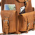 Dave's Deals Front Pocket Leather Backpack - Tobacco