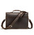 High quality dark brown full grain Dave's Deals Fourteener Thin Leather Briefcase - Dark Coffee Brown side view - Saddleback Leather
