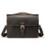 High quality dark brown full grain Dave's Deals Fourteener Thin Leather Briefcase - Dark Coffee Brown front view - Saddleback Leather