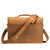 High quality tan full grain Dave's Deals Fourteener Thin Leather Briefcase - Tobacco side view - Saddleback Leather