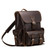 Dave's Deals Front Pocket Leather Backpack - Dark Coffee Brown