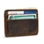 High quality dark brown full grain Dave's Deals Front Pocket Leather ID Wallet - Dark Coffee Brown side view - Saddleback Leather