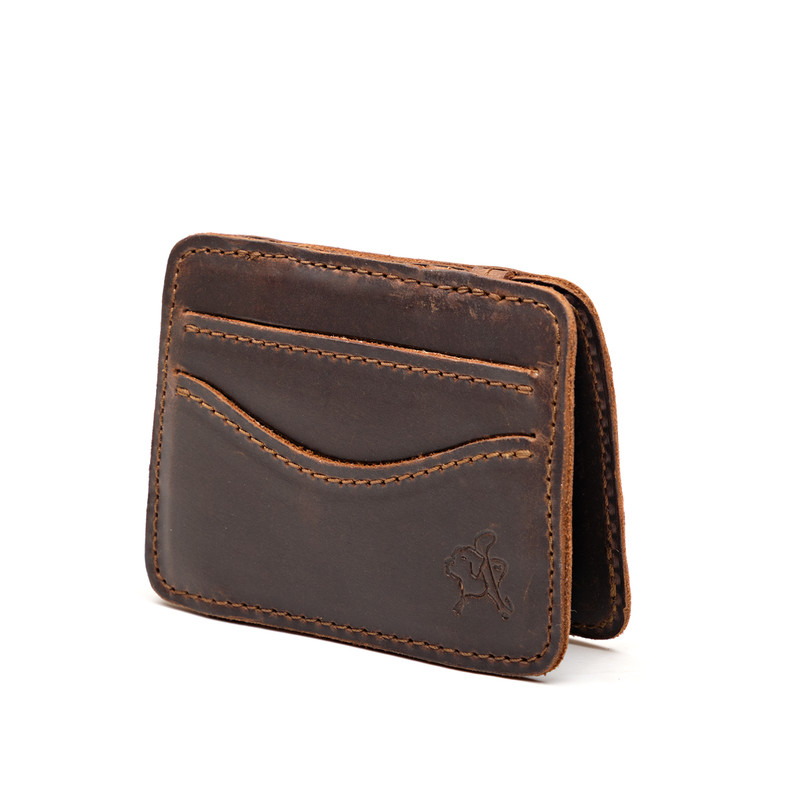 Leather magic wallet for front pockets by Saddleback.