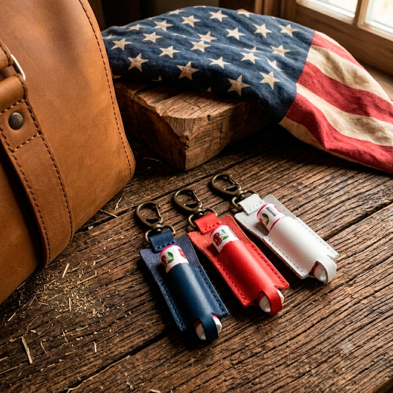 This is the lifestyle image of all three chapstick holders