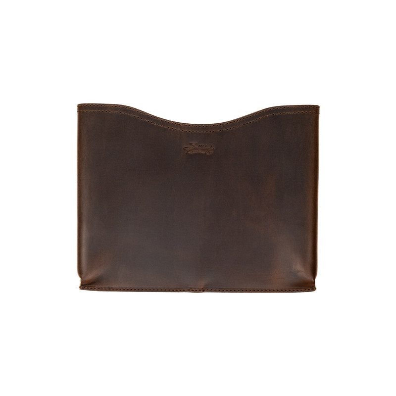 High quality full grain leather 14" Horizontal Laptop Sleeve front view - Saddleback Leather