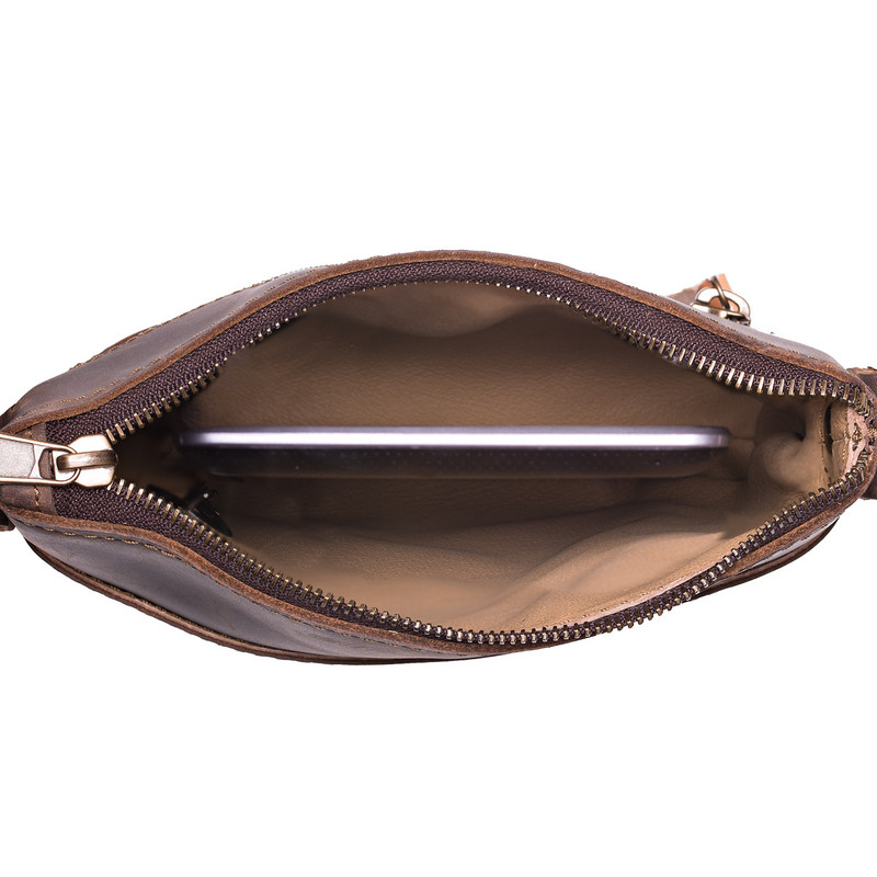 Crossbody Zipper Leather Pouch