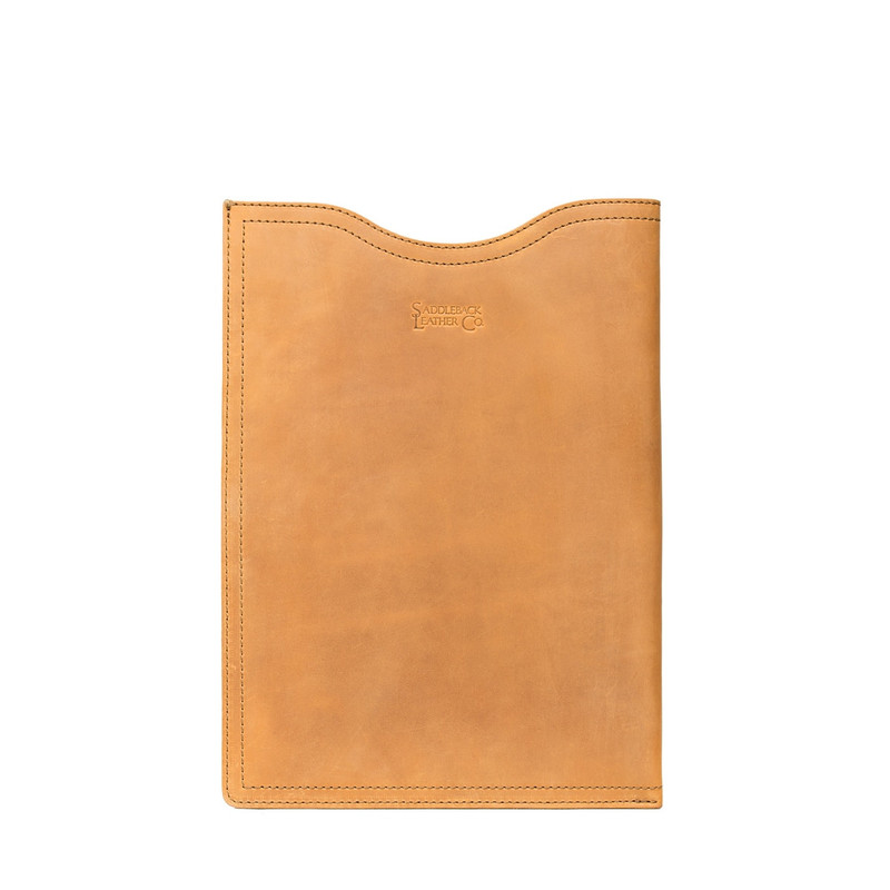 Dave's Deals 16" Leather Vertical Laptop Sleeve - Tobacco