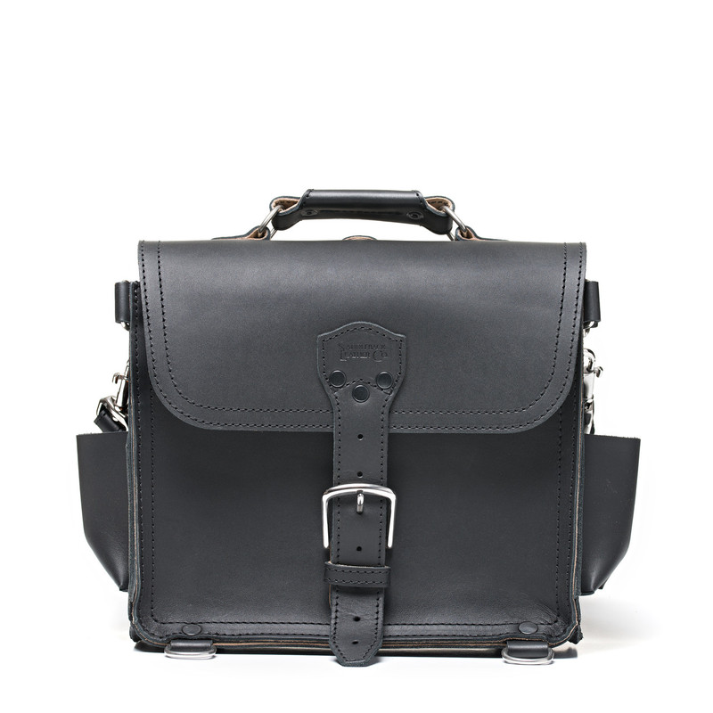 Dave's Deals Rounded Leather Satchel - Black