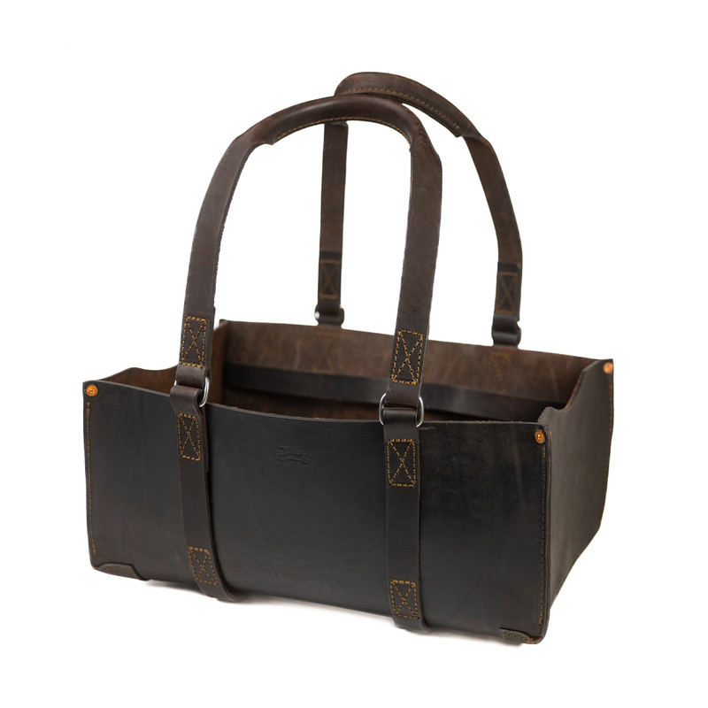 Leather Utility Tote in DCB with Straps up