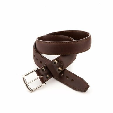 High quality red brown full grain Dave's Deals Leather Tow Belt - Chestnut - 36 front view - Saddleback Leather