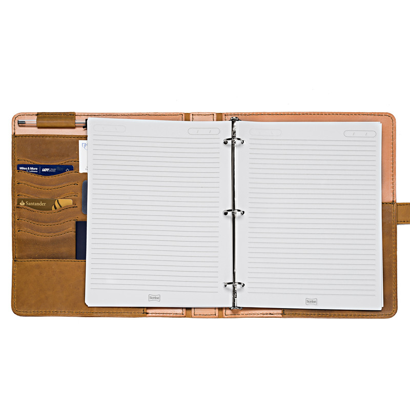 Leather 3 Ring Binder A Ringed Binder of Real Full Grain Saddleback