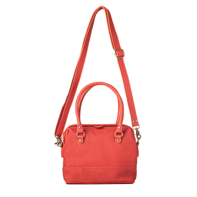 Limited Edition Small Gladstone Leather Satchel-Red