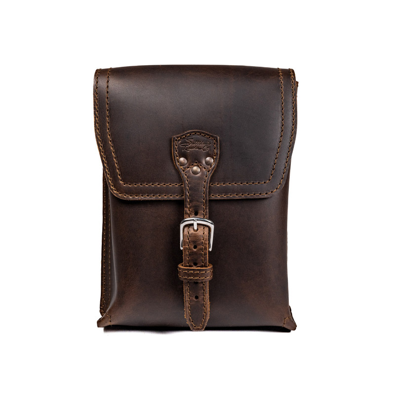 Dave's Deals Leather Travel Satchel - Dark Coffee Brown