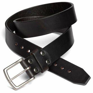 Dave's Deals Old Bull Leather Belt - Dark Coffee Brown - 44