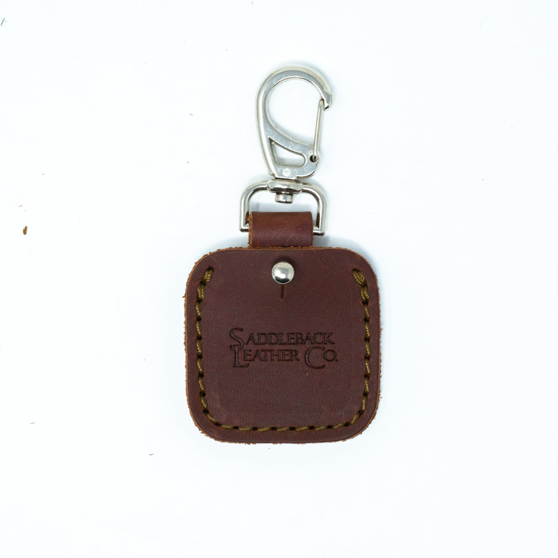 Leather AirTag Keychain Clip The Rivet