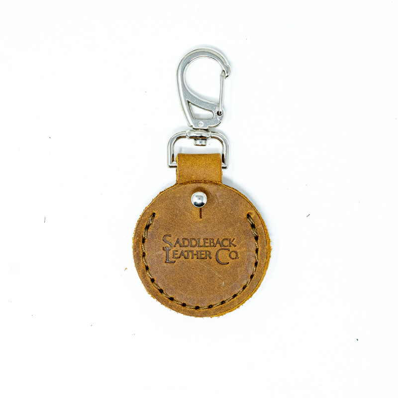 Leather AirTag Keychain Clip The Rivet