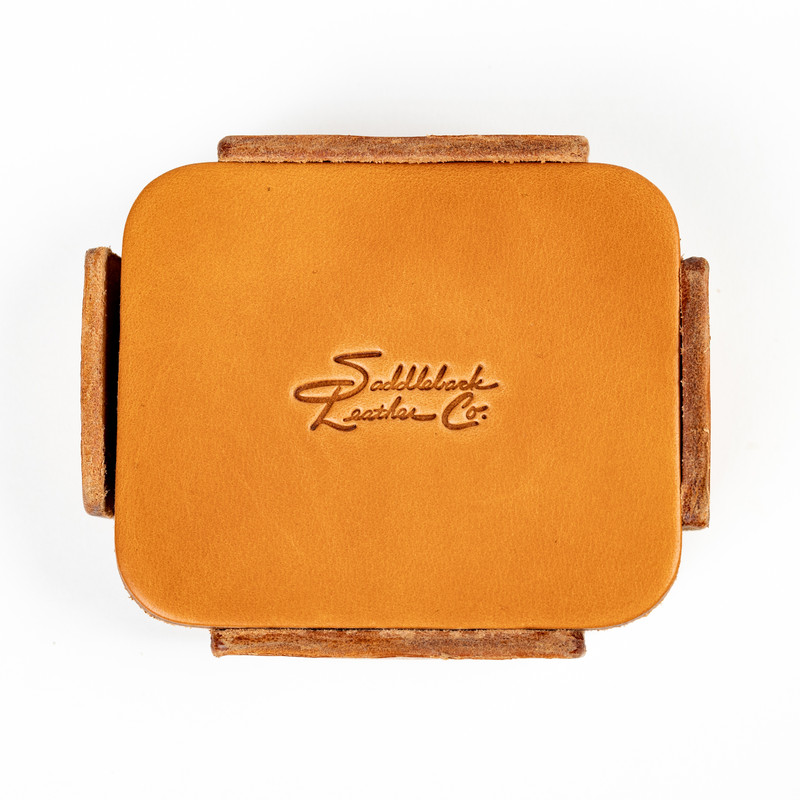 Leather Coaster Set FullGrain Natural Leather Saddleback Leather