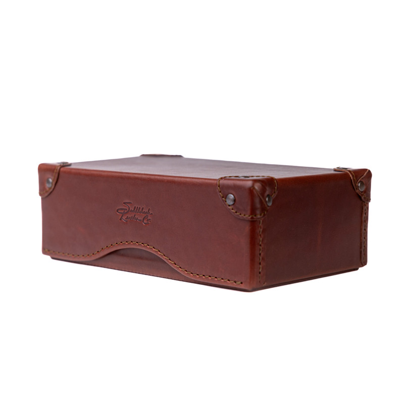 2-in-1 Grandfather Organizer Case in Chestnut Angled View