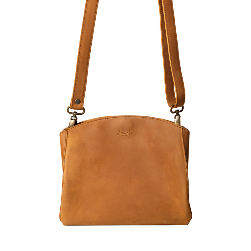Suzette's Steals Leather Organizer Crossbody - Tobacco