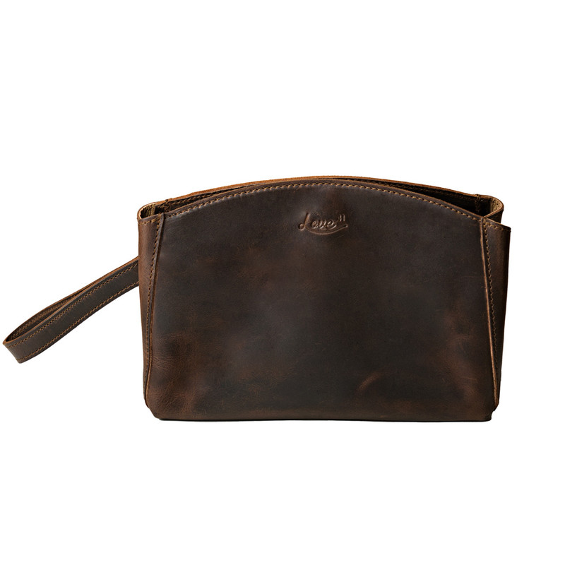 Suzette's Steals Leather Organizer Clutch - Dark Coffee