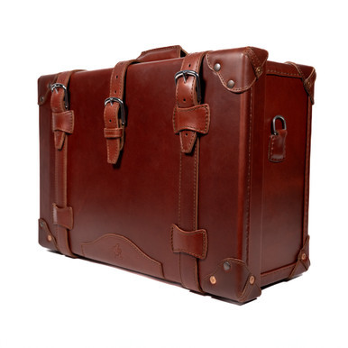 High quality red brown full grain leather Dave's Deal Grandfather Carry On - Chestnut front view - Saddleback Leather