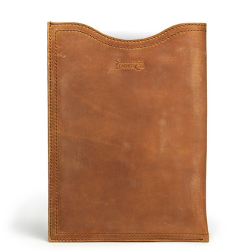 Dave's Deals Leather Vertical 13" Laptop Sleeve - Old Design - Tobacco