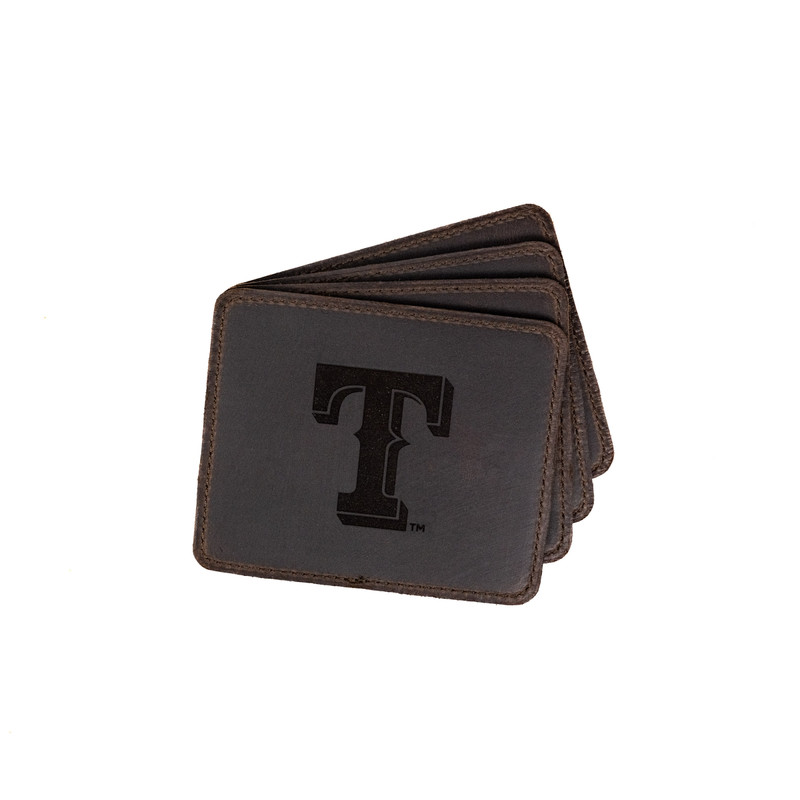 High quality enhance your game-watching experience with these authentic Texas Rangers leather coasters. Crafted for durability and adorned with the team’s logo, these Saddleback coasters bring the spirit of the ballpark to your home.
