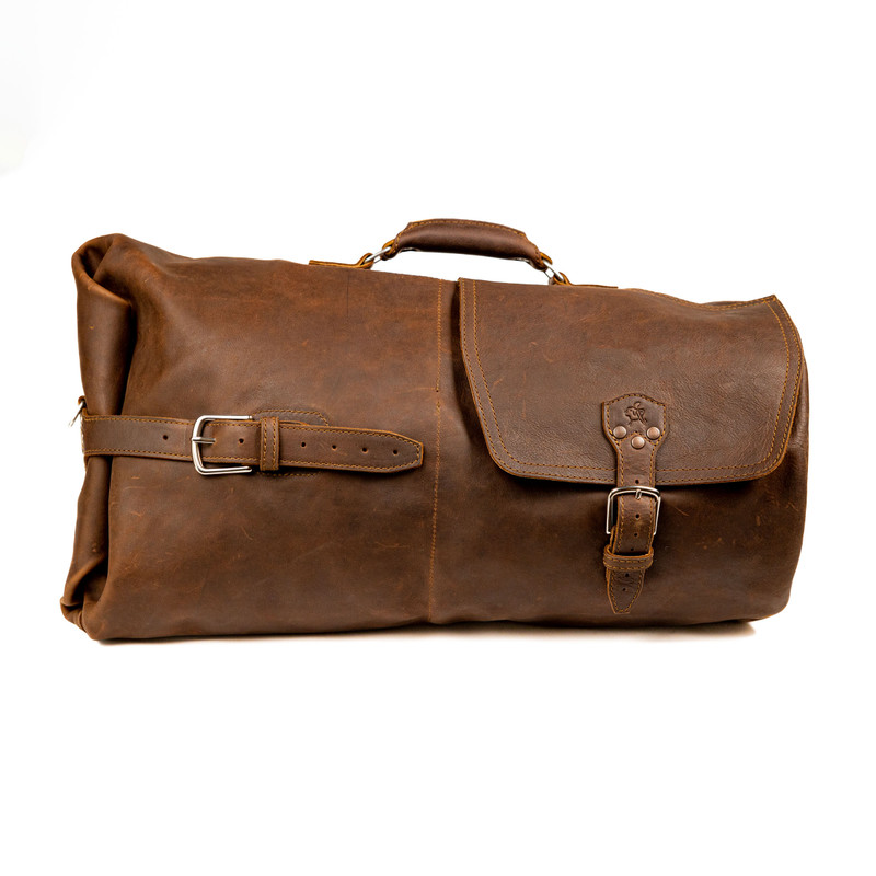 Dave's Deal Tumbled Military Duffle Bag-Dark Coffee Brown