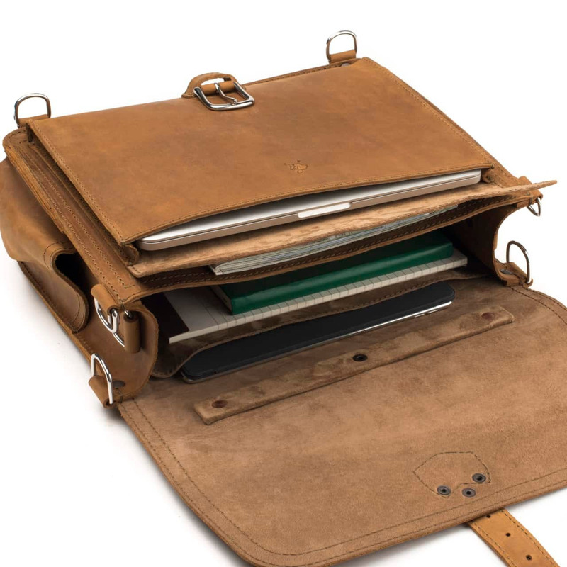 leather slim laptop backpack