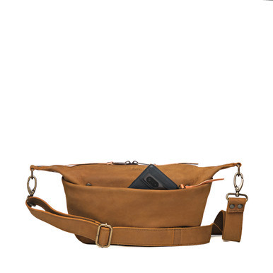 High quality tan full grain leather Suzette's Steals London Sling Small - Tobacco front view - Saddleback Leather