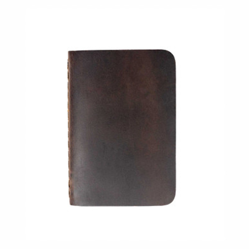 Dave's Deals Leather Pocket Notebook - Single - Dark Coffee Brown