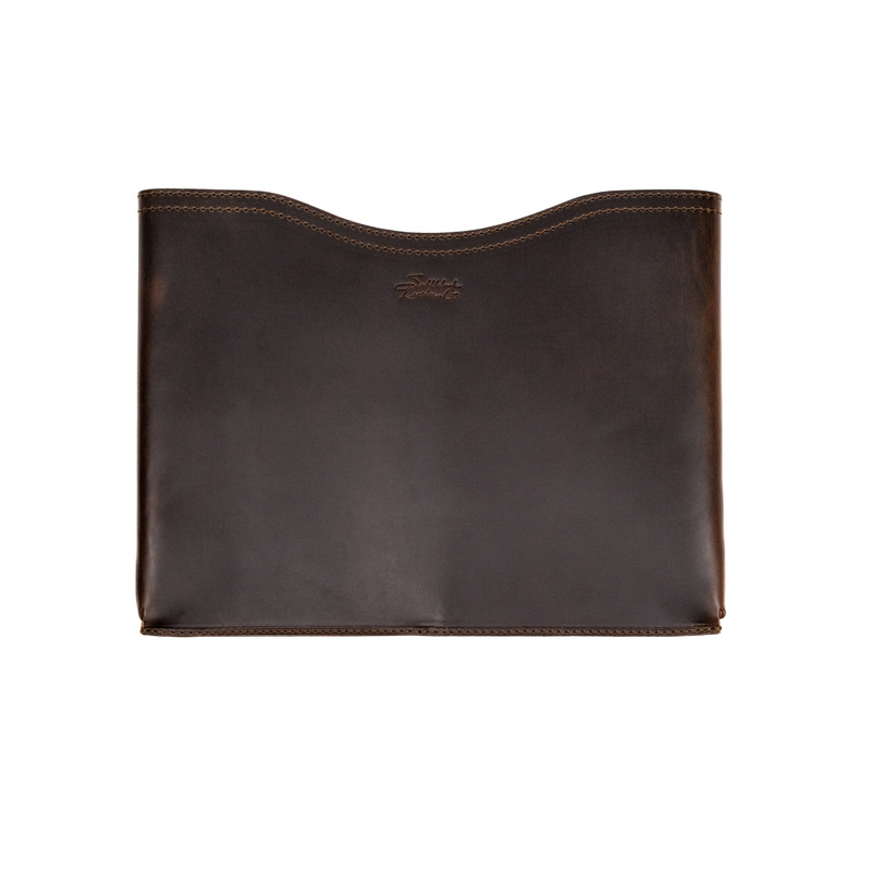 High quality full grain leather 16" Horizontal Laptop Sleeve front view - Saddleback Leather