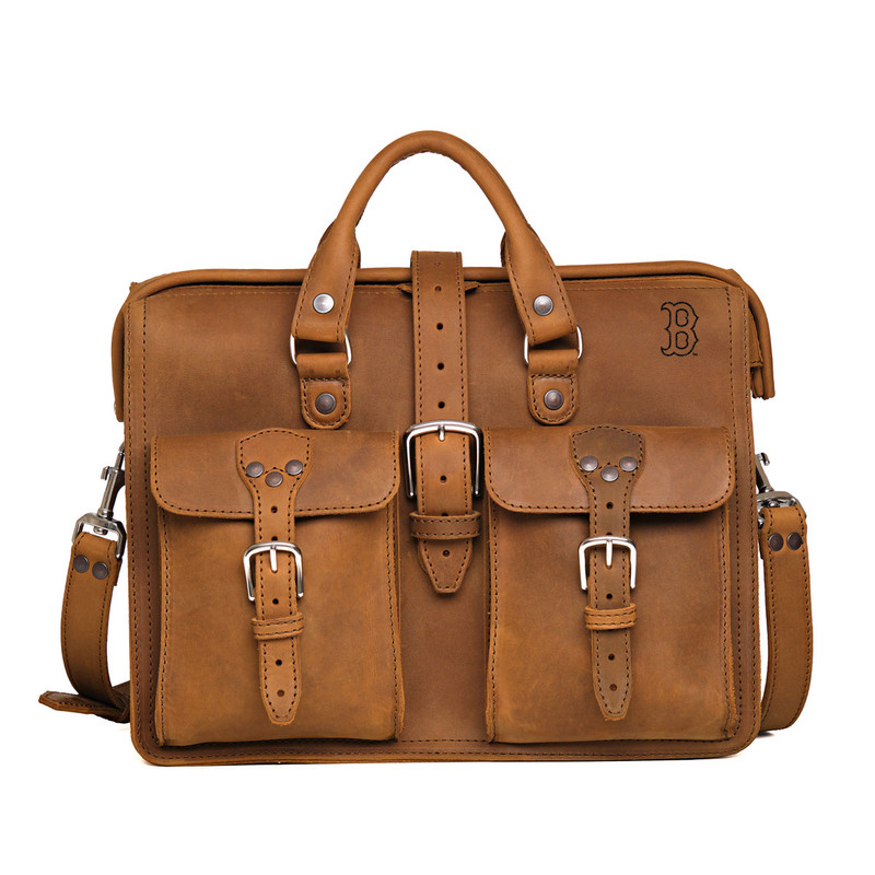 Flight Bag Leather Briefcase - Boston Red Sox
