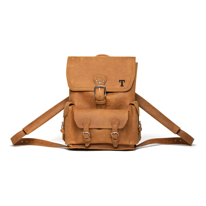 High quality full grain Front Pocket Leather Backpack - Texas Rangers front view - Saddleback Leather