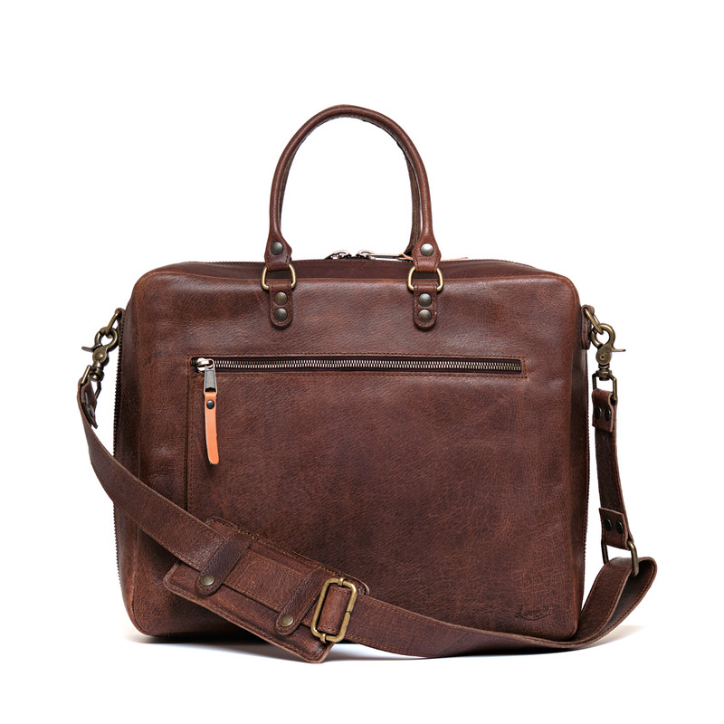 This is the product front  image of the womens business satchel in dark brown