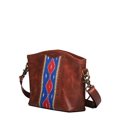 High quality red brown full grain leather Suzette's Steals Lanita Medium Crossbody - Chestnut front view - Saddleback Leather