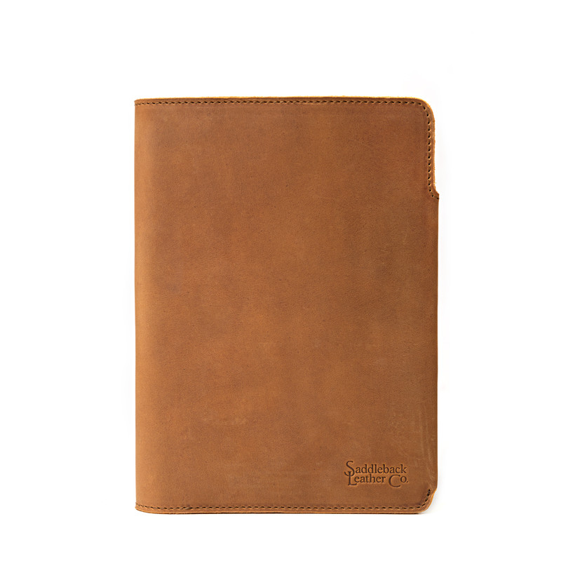 This is the front view of the Moleskine cover in tan